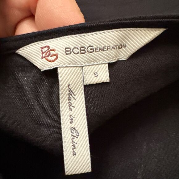 Fitted Black Gold Party Mini Dress Scoop Neck 3/4 Sleeve Sequin Stretch Size S - Picture 10 of 12